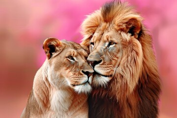 Fototapeta premium Leo couple in love close-up together