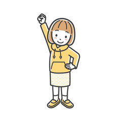 エイエイオーの掛け声をする女の子