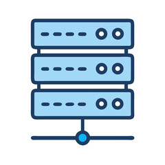 Server Rack Representing Network Data Hosting Icon Design