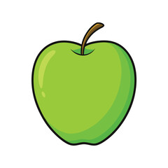 Fototapeta premium Fresh Green Apple Vector Illustration
