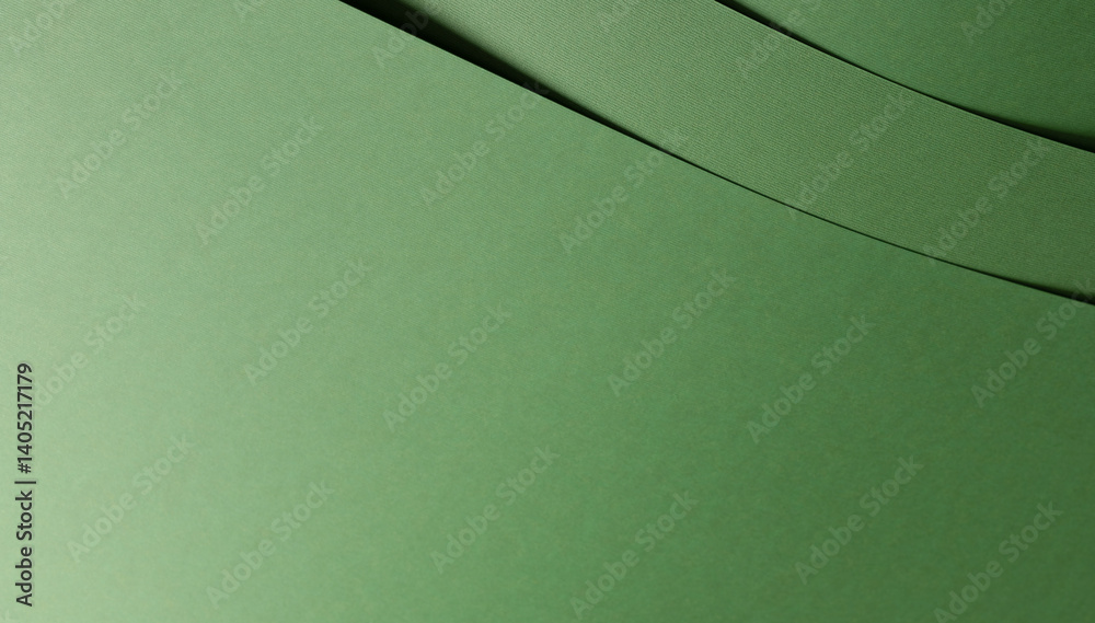 Poster paper background with matte texture. curved layered sheets in pastel green, mint green, sage green, 