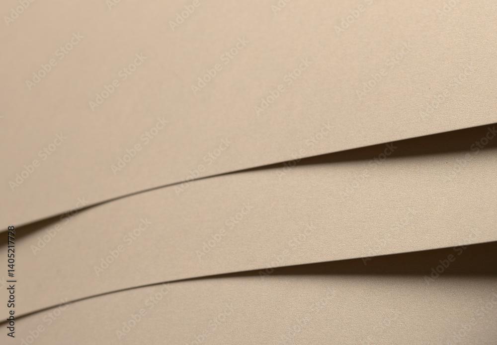 Poster paper background with matte texture. curved wave shape in golden, beige, and light brown tones, smoo
