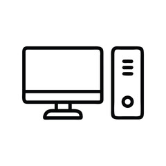 Minimal Desktop Outline Icon Vector for UI, Tech, and App Design Projects