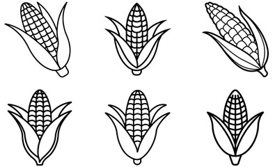 Corn Icon Illustrations  Simple Vector Design on a white background