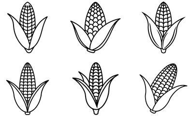 Corn Icon Illustrations  Simple Vector Design on a white background