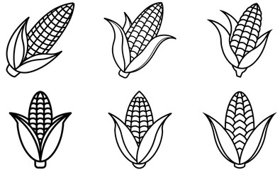 Corn Icon Illustrations  Simple Vector Design on a white background