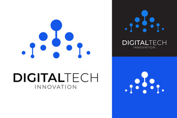 Collection of technology connection logo design with abstract dot, Block chain, molecule and system graphic design vector illustration. Symbol, icon, creative.
