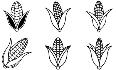 Corn Icon Illustrations  Simple Vector Design on a white background