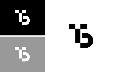 Bold initial TB or BT logo vector with abstract geometric monogram desig template