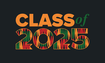 Class of 2025. Graduation congratulations. Senior. College and university students. Education concept. Poster, card, banner and background. Vector illustration
