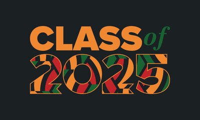 Class of 2025. Graduation congratulations. Senior. College and university students. Education concept. Poster, card, banner and background. Vector illustration