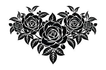 Vintage Rose Outline corner site Victorian Design