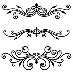 Vintage Decorative Dividers and Ornate Swirls | Elegant Line Art, Calligraphic Borders, Victorian Flourishes, Hand-Drawn Ornaments & Retro Page Decorations