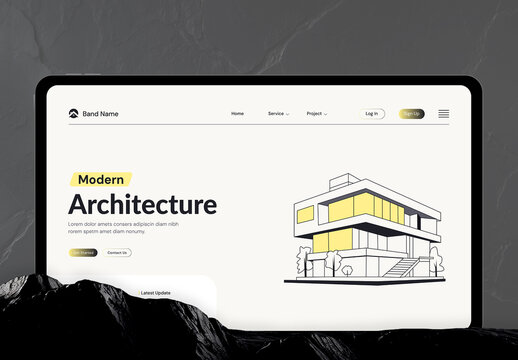 Architect Hero Header with Illustration