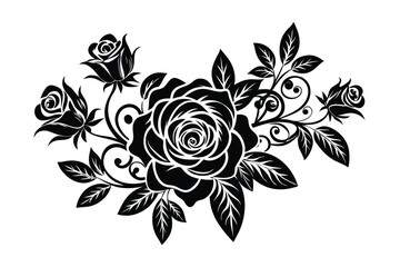 Vintage Rose Outline corner site Victorian Design