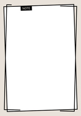 Blank note paper background. Notebook page vector illustration.