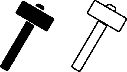 hammer icon set. Screwdriver and wrench. Tools and Hardware sign. judge gavel sign and symbol
