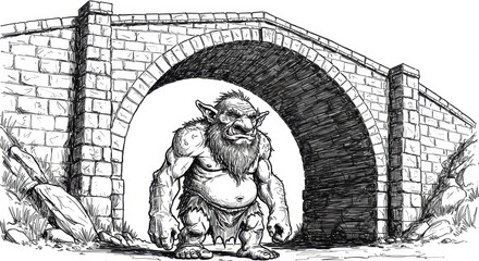Black And White Sketch Troll