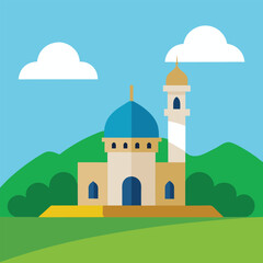 Beautiful mosque Vector illustration 