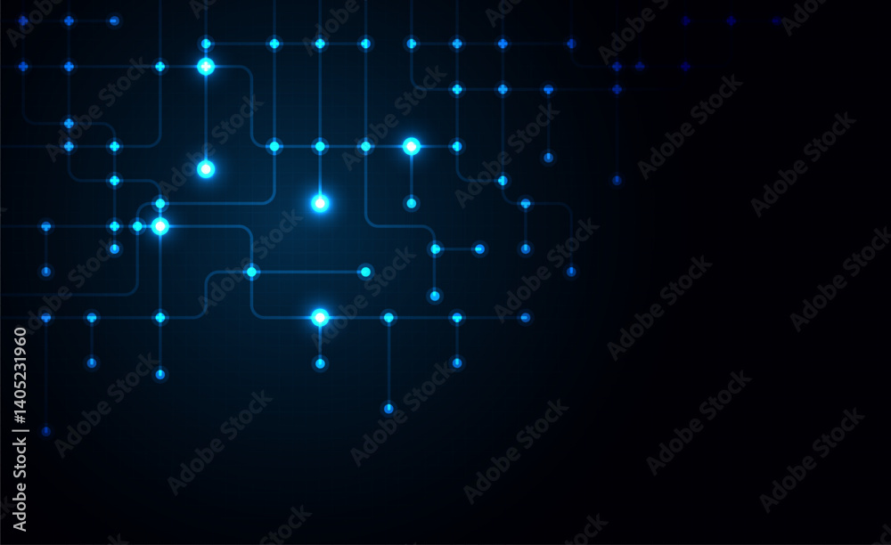 Poster circuit connect lines. network technology and connection concept. decentralized network nodes connec