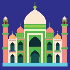 Beautiful mosque Vector illustration 