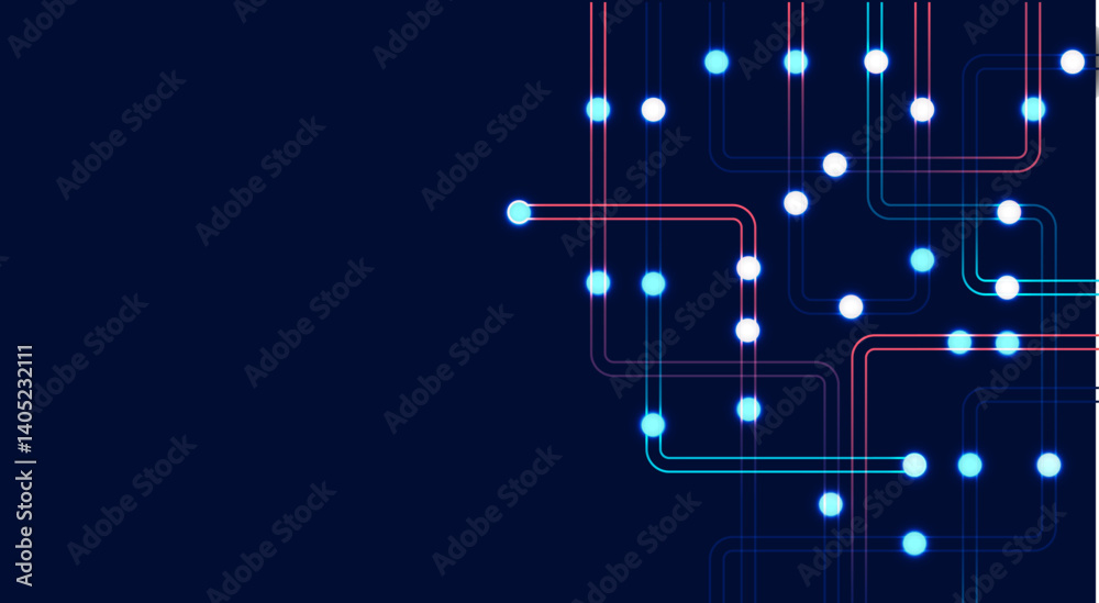 Poster circuit connect lines and dots. network technology and connection concept. decentralized network nod