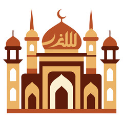 Beautiful mosque Vector illustration 