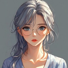 Cute anime girl with big expressive eyes and colorful hair standing in a fantasy landscape. Magical girl concept, vibrant anime style illustration, whimsical background, youthful character design, fic