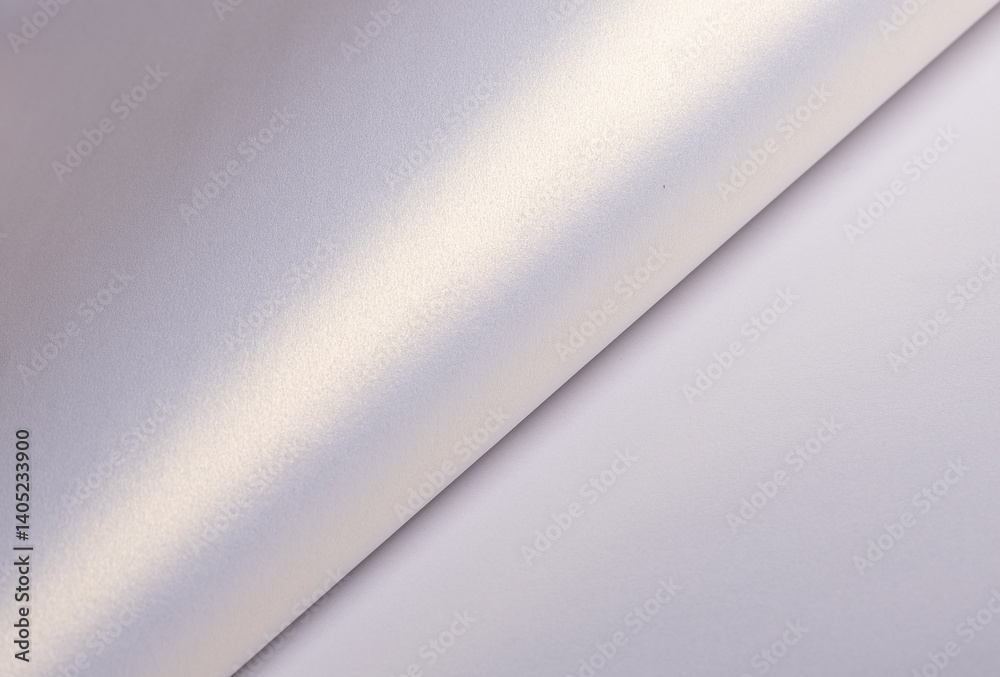 Poster paper background with satin pearlescent texture. glossy folded surface with soft curve and gradient,