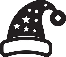 Silhouette of Christmas Santa hat vector 