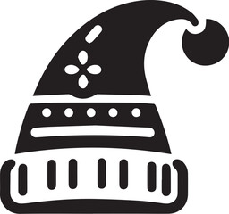 Silhouette of Christmas Santa hat vector 