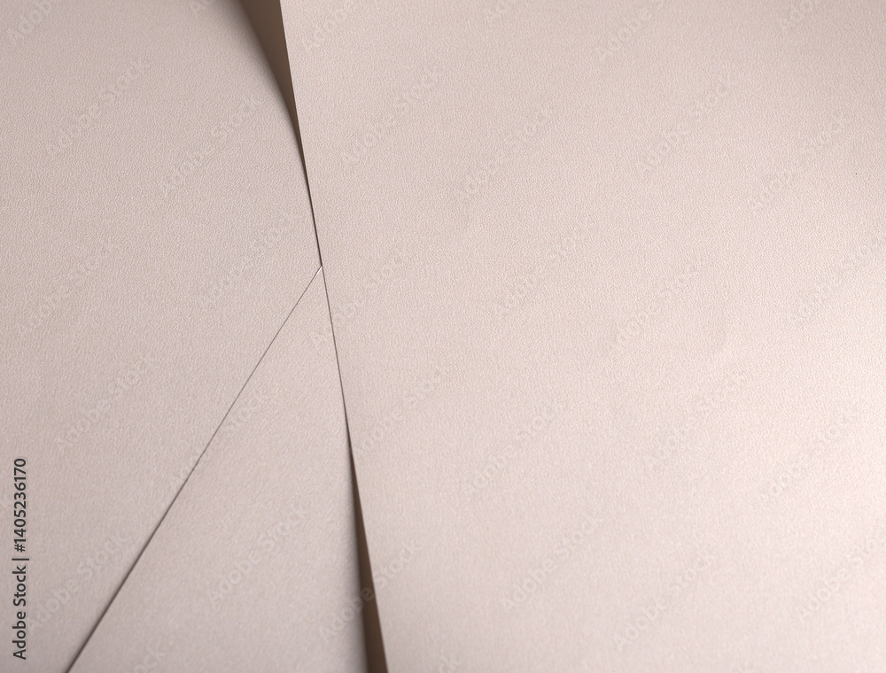 Poster Paper background with satin pearlescent texture. Matte folded layers, smooth surface in pale gold and champagne hue, elegant neutral composition with subtle contour and refined structure..