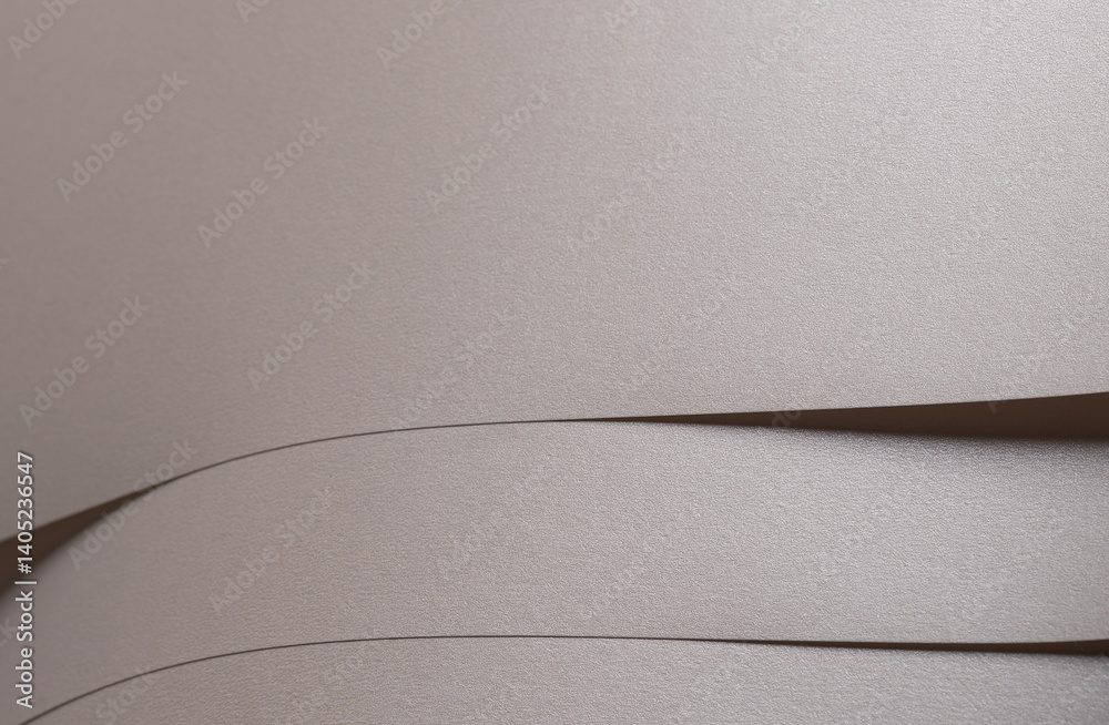 Aufkleber Paper background with satin pearlescent texture. Matte layered folds, smooth surface in pale gold and champagne hue, elegant abstract composition with gentle flow and visual rhythm..