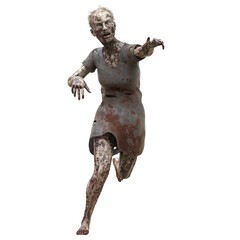 Zombie girl isolated white background 3d illustration