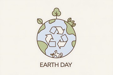 Obraz premium Celebrating Earth Day: A Sustainable World Illustrated