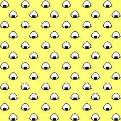 Onigiri pattern background. Japanese food seamless pattern. onigiri rice balls illustration. Onigiri Japanese Food Pattern background. Japanese rice balls seamless pattern background.