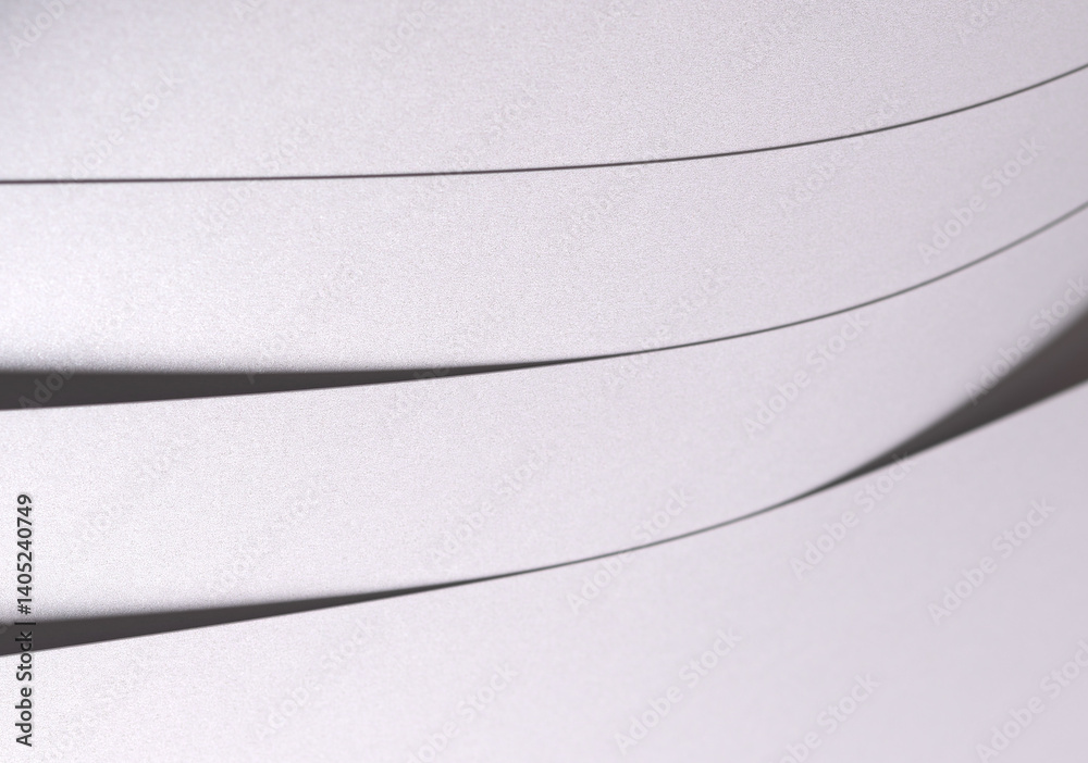 Poster White pearl paper background with a satin, glossy texture and softly curved layered strips. Pale grey and icy silver tones create a bright, elegant, and luxurious abstract composition with subtle.
