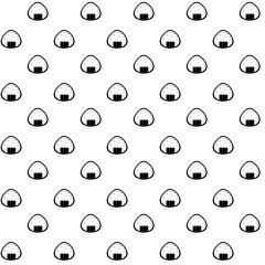 Onigiri pattern background. Japanese food seamless pattern. onigiri rice balls illustration. Onigiri Japanese Food Pattern background. Japanese rice balls seamless pattern background.