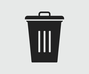 Black Trash Can Icons, Minimalist Delete Symbol, Icons With White Background