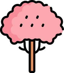 cherry tree Illustration on a white background     