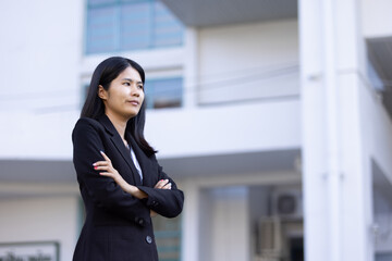 Future remote work combines technology smart phone digital business woman enable e-learning...