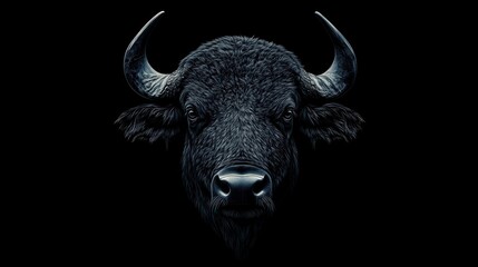 Vector of a buffalo head design on black background