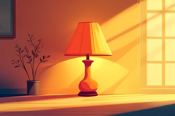 Vibrant Modern Interior Lighting. Cozy Home Decor with Natural Light and Stylish Silhouettes