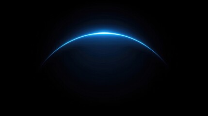 Obraz premium A blue planet with a radiant light trail.