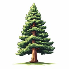 Vibrant Evergreen Pine Tree Illustration. A Symbol of Growth and Nature's Organic Beauty