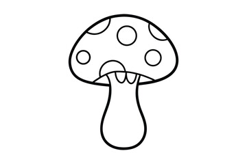 Simple Mushroom Line Drawing Minimalist Nature Illustration