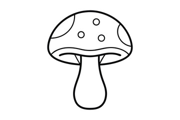 Simple Mushroom Line Drawing Minimalist Nature Illustration