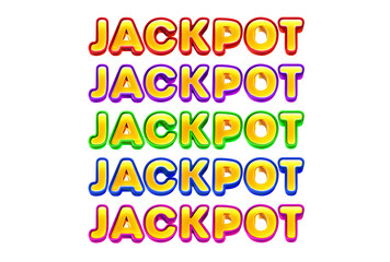 Set of isolated colorful casino style labels. Jackpot win