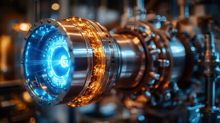 Obraz premium Futuristic energy reactor core glowing intensely