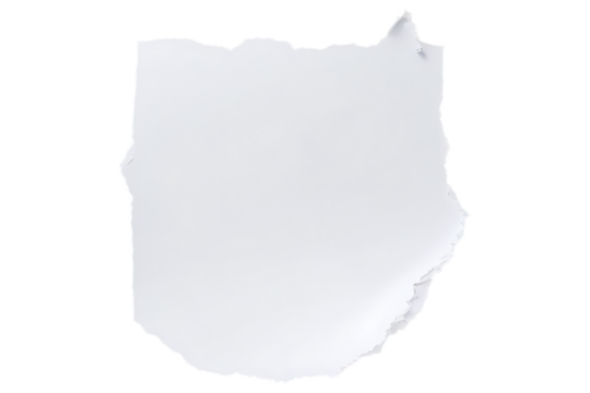 Torn White Paper Detail on White Background